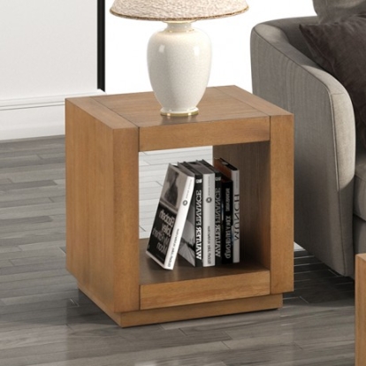 Furniture Of America Dothan Contemporary Engineered Wood, Oak Veneer, Rubberwood Medium Oak End Table | FM44009BR-E