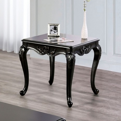 Furniture of America Rochester Traditional Solid with Wood Veneer Champagne End Table Model FM45001ES-E