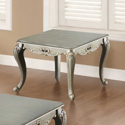 Furniture Of America Albacete Traditional Solid Wood, Wood Veneer, Others Champagne End Table | FM45006CPN-E