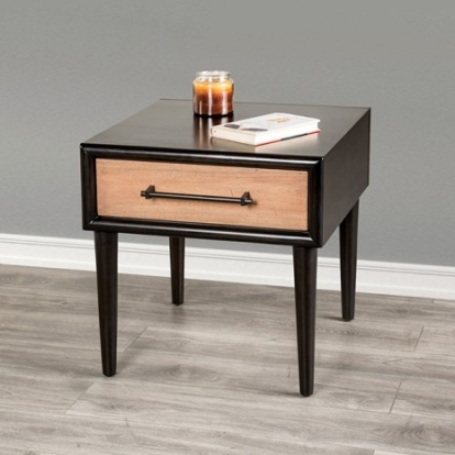 Furniture of America Lakeside Modern Farmhouse Birch Veneer Engineered with Wood Mango Veneer Solid Rubberwood Light White Wash End Table Model FM49003BK-E