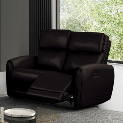 Furniture of America Schlieren Contemporary Foam Leatherette Black Power Loveseat Model FM6012BK-LV-PM