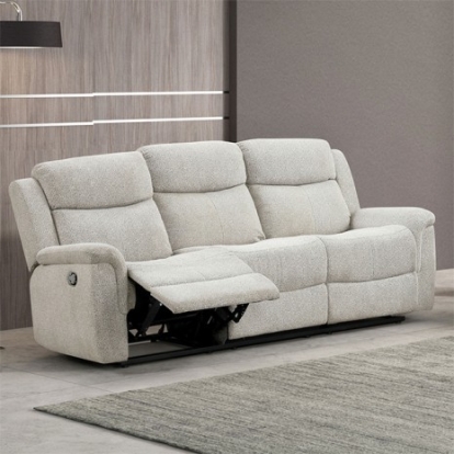 Furniture of America Sandbach Contemporary Engineered with Wood Fabric Foam Solid with Wood Light Gray Manual Reclining Sofa Model FM6013LG-SF-M