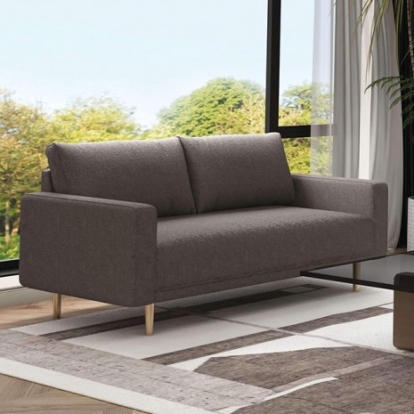 Furniture of America Elverum Contemporary Boucle Solid with Wood Charcoal Gray Loveseat Model FM61000GY-LV