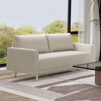 Furniture Of America Elverum Contemporary Boucle, Solid Wood, Others Off-White Loveseat | FM61000WH-LV