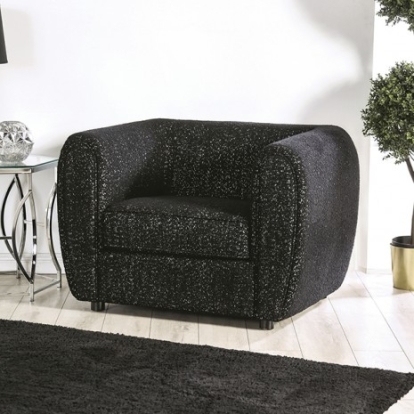 Furniture Of America Verdal Contemporary Boucle, Solid Wood, Others Black Chair | FM61001BK-CH