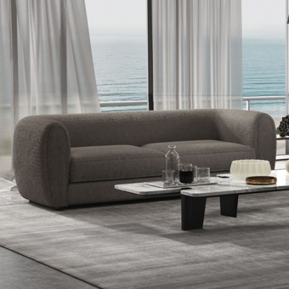 Furniture of America Verdal Contemporary Boucle Solid with Wood Charcoal Gray Sofa Model FM61001GY-SF