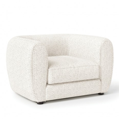 Furniture of America Verdal Contemporary Boucle Solid with Wood Off-White Chair Model FM61001WH-CH