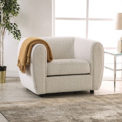 Furniture Of America Verdal Contemporary Boucle, Solid Wood, Others Off-White Chair | FM61001WH-CH