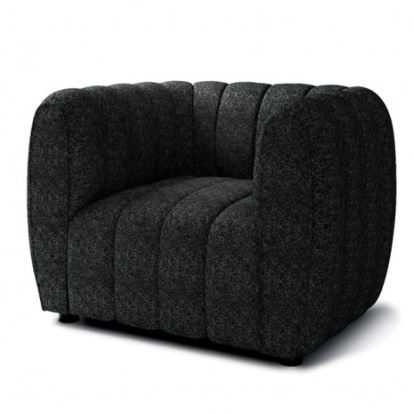 Furniture of America Aversa Contemporary Boucle Solid with Wood Black Chair Model FM61002BK-CH