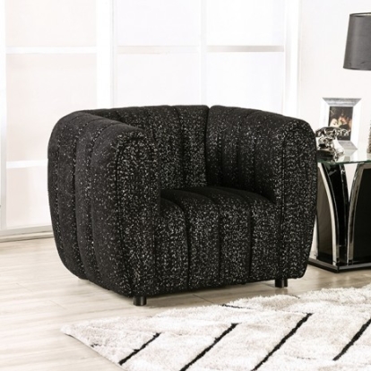 Furniture Of America Aversa Contemporary Boucle, Solid Wood, Others Black Chair | FM61002BK-CH