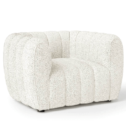 Furniture of America Aversa Contemporary Boucle Solid with Wood Off-White Chair Model FM61002WH-CH