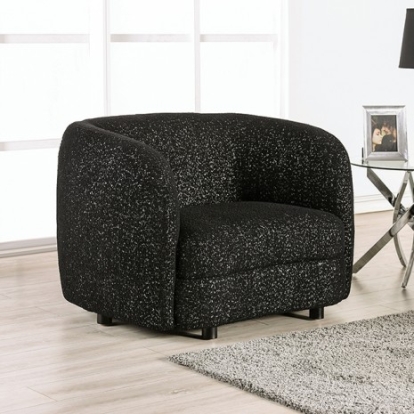 Furniture Of America Versoix Contemporary Boucle, Solid Wood, Others Black Chair | FM61003BK-CH
