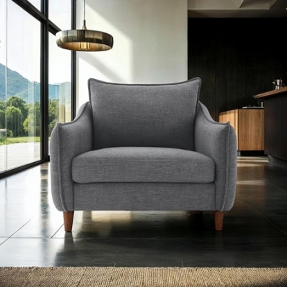 Furniture Of America Vermon Contemporary Chenille, Foam, Solid Wood, Others Gray Chair | FM61004GY-CH