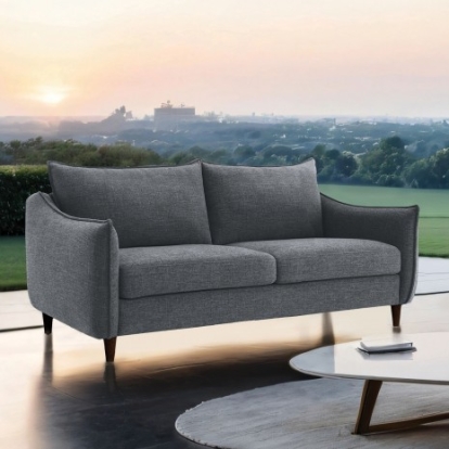 Furniture Of America Vermon Contemporary Chenille, Foam, Solid Wood, Others Gray Loveseat | FM61004GY-LV
