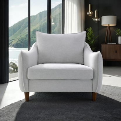 Furniture Of America Vermon Contemporary Chenille, Foam, Solid Wood, Others Light Gray Chair | FM61004LG-CH