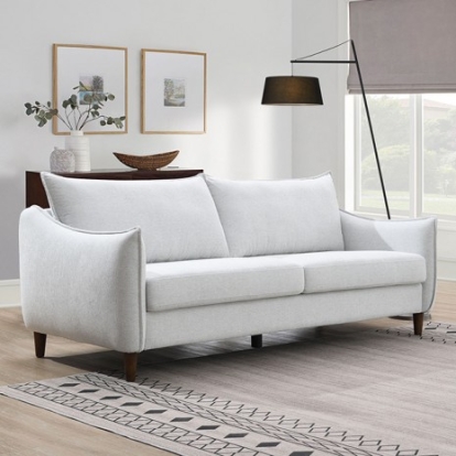 Furniture of America Vermon Contemporary Chenille Foam Solid with Wood Light Gray Sofa Model FM61004LG-SF