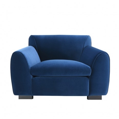 Furniture of America Severo Contemporary Foam Velvet Solid with Wood Royal Blue Chair Model FM61005BL-CH