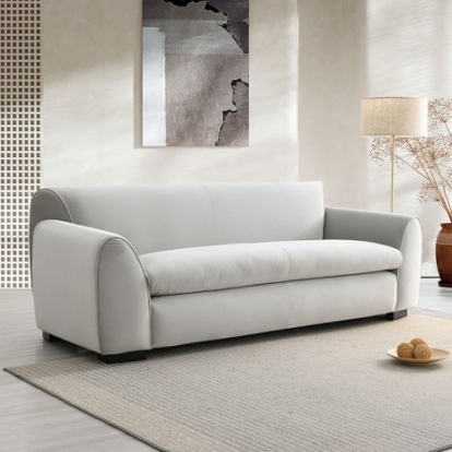 Furniture of America Severo Contemporary Foam Velvet Solid with Wood Light Gray Sofa Model FM61005LG-SF