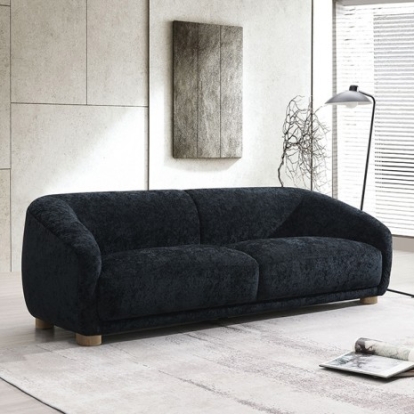 Furniture of America Kolvere Contemporary Chenille Foam Solid with Wood Black Sofa Model FM61006BK-SF