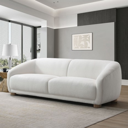 Furniture Of America Kolvere Contemporary Boucle, Foam, Solid Wood, Others White Sofa | FM61006WH-SF