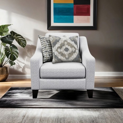 Furniture of America Turnham Transitional Engineered with Wood Fabric Foam Solid with Wood White-Black Chair Model FM61112WH-CH