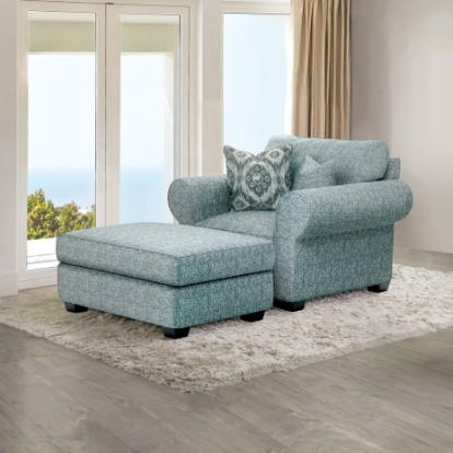 Furniture of America Queensbury Transitional Engineered with Wood Fabric Foam Solid with Wood Teal Accent Chair Model FM61113TL-CH-PT