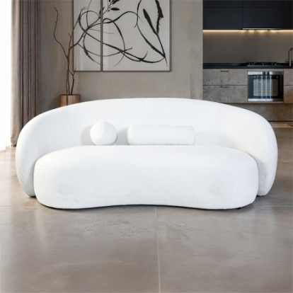 Furniture Of America Brevik Contemporary Chenille, Foam, Solid Wood, Others White Sofa | FM61116WH-SF