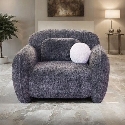Furniture Of America Previti Contemporary Chenille, Foam, Solid Wood, Others Dark Gray Chair | FM61117DG-CH