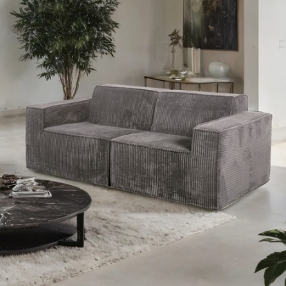 Furniture Of America Kimara Contemporary Compressed Foam, Corduroy Dark Gray Loveseat (Compressed Foam) | FM62100DG-LV-PK