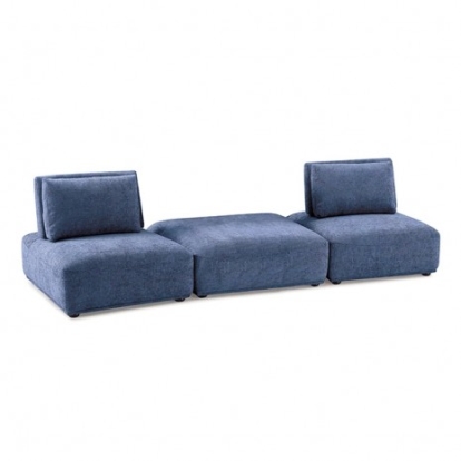 Furniture Of America Stavanger Contemporary Boucle, Solid Wood, Others Blue 2-Seater W/ Square Ot | FM63001BL-C
