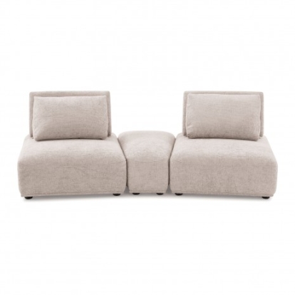 Furniture Of America Stavanger Contemporary Boucle, Solid Wood, Others Light Brown Curved 2-Seater W/ Ot | FM63001LB-D