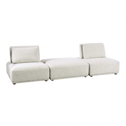 Furniture Of America Stavanger Contemporary Boucle, Solid Wood, Others Light Gray 2-Seater W/ Square Ot | FM63001LG-C