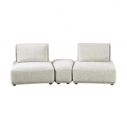Furniture Of America Stavanger Contemporary Boucle, Solid Wood, Others Light Gray Curved 2-Seater W/ Ot | FM63001LG-D