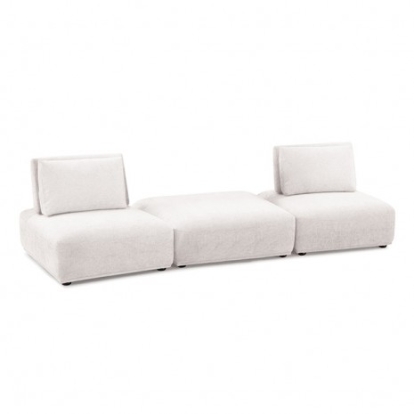 Furniture of America Stavanger Contemporary Boucle Solid with Wood White 2-Seater with Square Ot Model FM63001WH-C