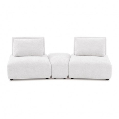 Furniture of America Stavanger Contemporary Boucle Solid with Wood White Curved 2-Seater with Ot Model FM63001WH-D
