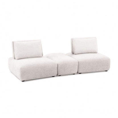 Furniture of America Stavanger Contemporary Boucle Solid with Wood White 2-Seater with Rect Ot Model FM63001WH-E