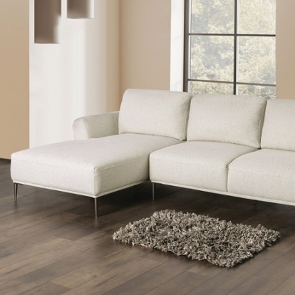 Furniture of America Gladbach Contemporary Chenille Metal Solid with Wood Beige Sectional Left Chaise Model FM63007BG-SECT-L