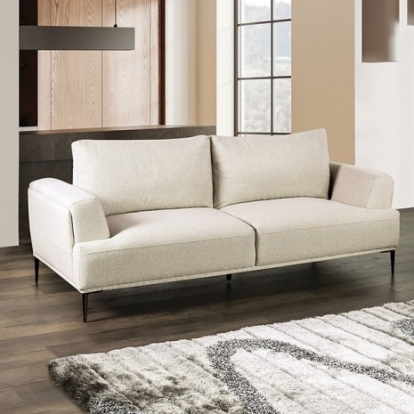 Furniture of America Gladbach Contemporary Chenille Metal Solid with Wood Beige Sofa Model FM63007BG-SF