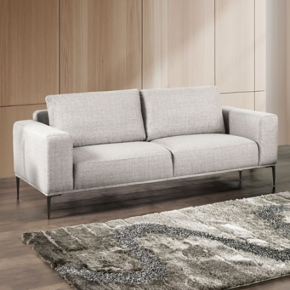 Furniture of America Forde Contemporary Chenille Metal Solid with Wood Gray Sofa Model FM63009GY-SF