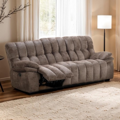 Furniture Of America Hieronymus Transitional Fabric, Foam, Metal Dark Brown Manual Sofa | FM64001DB-SF-M