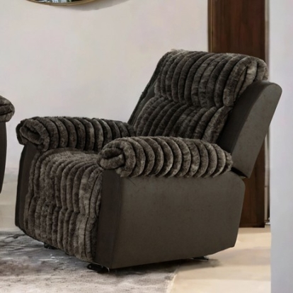 Furniture Of America Dionysus Transitional Engineered Wood, Fabric, Foam, Solid Wood Brown Manual Glider Recliner | FM64003BR-CH-M