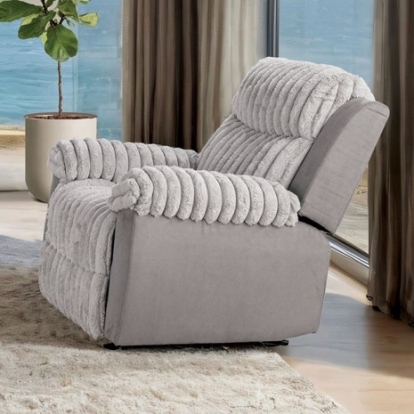 Furniture Of America Dionysus Transitional Engineered Wood, Fabric, Foam, Solid Wood Gray Manual Glider Recliner | FM64004GY-CH-M