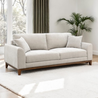 Furniture Of America Watton Mid-Century Modern Chenille, Wood Light Gray Sofa | FM64008TP-SF