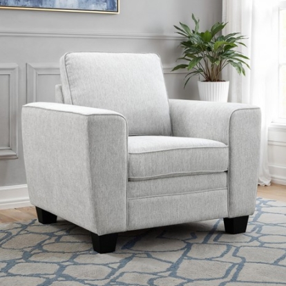 Furniture Of America Enea Transitional Chenille, Faux Fur, Wood Light Gray Chair | FM64009LG-CH