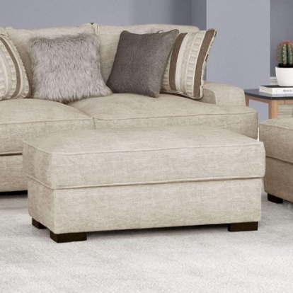 Furniture of America Ardenfold Contemporary Fabric Solid with Wood Beige Ottoman Model FM64201BG-OT