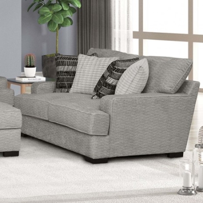 Furniture of America Ardenfold Contemporary Fabric Solid with Wood Gray Loveseat Model FM64201GY-LV