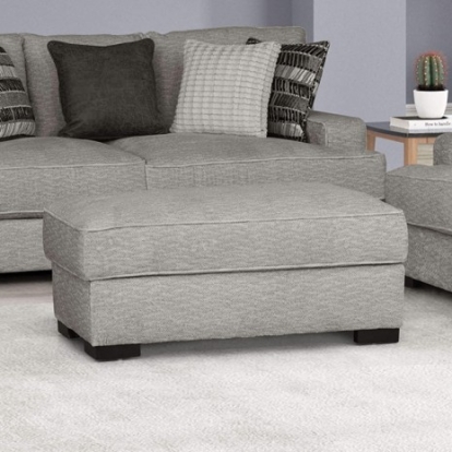Furniture of America Ardenfold Contemporary Fabric Solid with Wood Gray Ottoman Model FM64201GY-OT