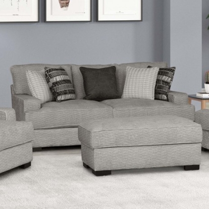 Furniture of America Ardenfold Contemporary Fabric Solid with Wood Gray Sofa Model FM64201GY-SF