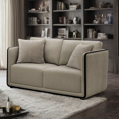 Furniture Of America Benilde Contemporary Chenille, Foam, Solid Wood Taupe Loveseat | FM67004TP-LV