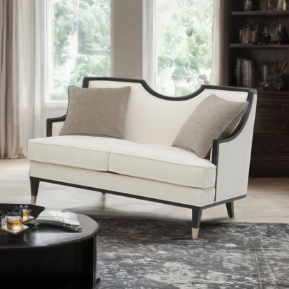 Furniture Of America La Salle Traditional Chenille, Engineered Wood, Foam, Hardwood, Softwood White Loveseat | FM67005WH-LV